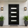 PexFix 36"x80" Fiberglass Entry Door Frosted Glass Front Entrance Door with 6-9/16 Door Frame Black Right Hand Inswing - 2 of 4