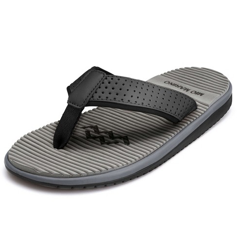 Men's Comforatable Memory Foam Flip Flops; Rainstorm Gray Size