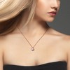 EVERLY JEWELRY | 10K Rose Gold 8 - 8.5 MM Cultured Freshwater Pearl and Diamond Swirl Halo Necklace - 17 inch - 2 of 4