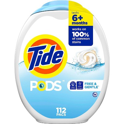 Tide Pods Laundry Detergent Pacs - Free & Gentle - 94oz/112ct