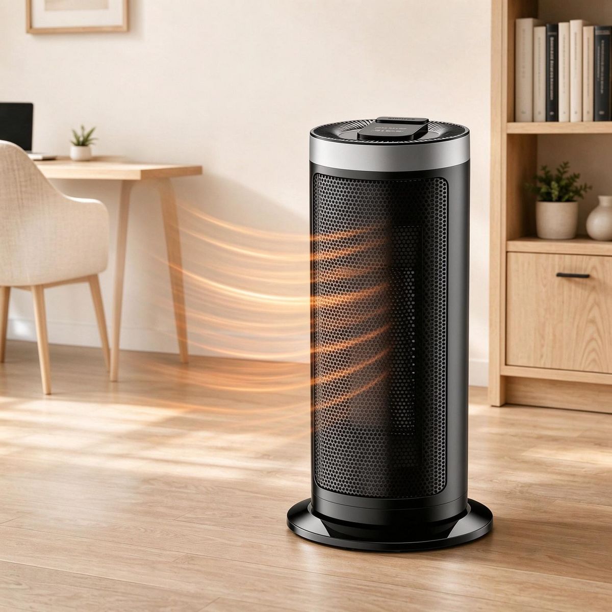 1500W Oscillating PTC Ceramic Tower Space Heater, Adjustable Thermostat, Overheat Protection for Bedroom Home Office Large Rooms