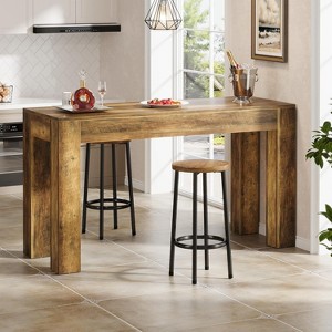 Lantine 63" Long Bar Table, Wooden Counter Height Pub Table, Rectangular High Top Dining Table for Kitchen, Home Bar, or Living Room - 1 of 4