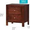 Vynxaria Elegant Transitional Cherry Nightstand with Storage, 25"H×22"W×17"D, 2 Spacious Drawers, Sturdy Construction, No Assembly Needed - 4 of 4