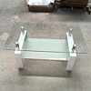 Sapphtopaz Modern Coffee Table with Glass Top 2-Layer Rectangular Glass Center Table Dining Table for Living Room, Living Room Furniture - 4 of 4
