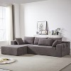 108"W Modern Chenille Upholstered Sectional Sofa Set, L-Shaped Free Combination Sofa Couch With 6 Pillows - ModernLuxe - 4 of 4
