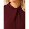 INSPIRE CHIC Women's Mock Neck Twist Front 3/4 Sleeve Work Knee Length Sheath Dresses - 4 of 4