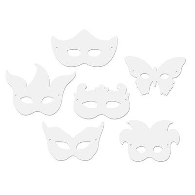Creativity Street Die-Cut Paper Masks, Mardi Gras Assortment, Assorted Sizes, 24 Pieces, Case of 6