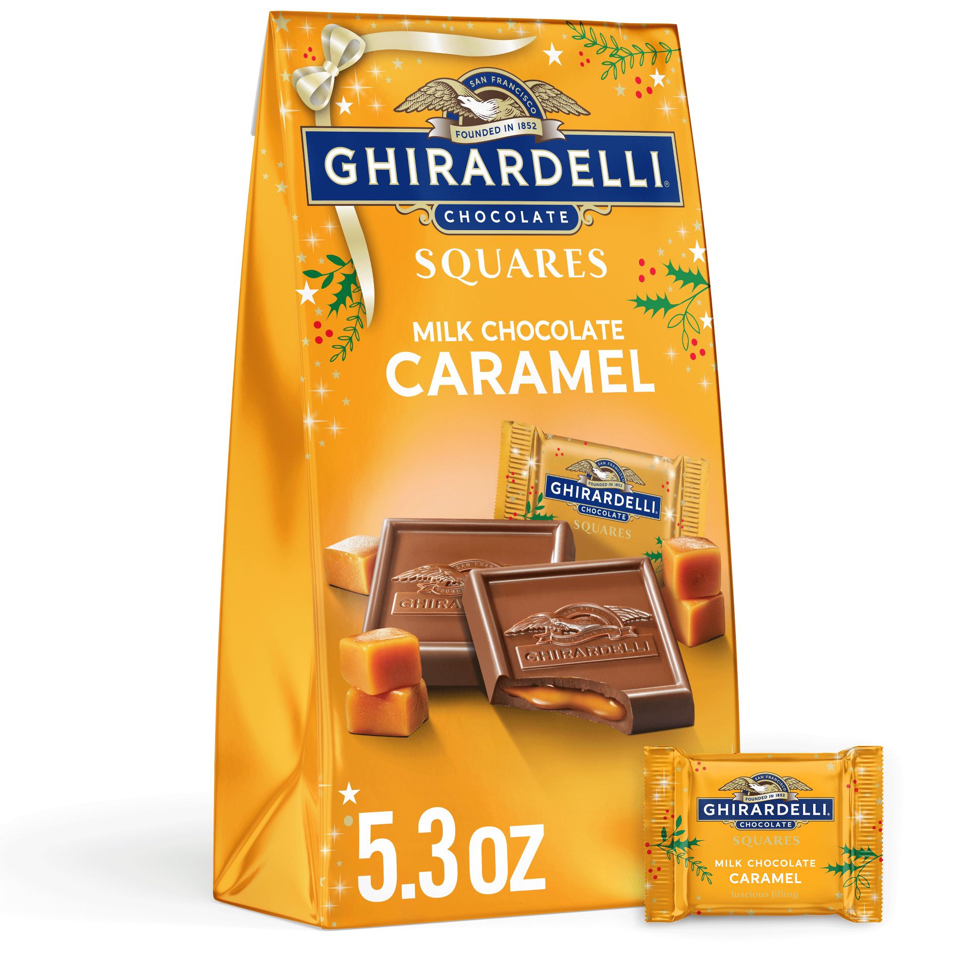 Ghirardelli Christmas Milk Chocolate Caramel Squares - 5.3oz