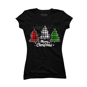 Junior's Design By Humans Christmas Tree Buffalo By NekoShop T-Shirt - 1 of 3