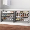 Simple Trending 3-Tier Stackable Shoe Rack Black - 4 of 4