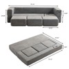 PAGED Convertible Sectional Sofa with 3 Footrests,High Rebound Foam Couch,Modern 3-Seater Chenille Floor Couch for Living Room - 3 of 4