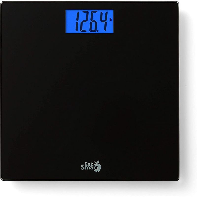 EatSmart Precision Digital Bathroom Scale, 400 Pound Capacity, Black, 1 of 9