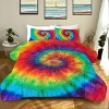 Boersma Tie Dye Comforter Set King Size – 3-Piece Rainbow Bedding for Girls, Colorful Boho Quilt Set with 1 Fluffy Comforter & 2 Pillowcases - 3 of 4