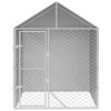 vidaXL Outdoor Dog Kennel Silver Galvanized Steel Large - 6.6‘ x 32.8‘ x 8.2‘ - 2 of 4