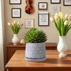 Wooakway 8" Dia Outdoor Indoor Ceramic Planter Pot Decorative Planter with Drainage Hole Patio Flower Pot - 2 of 4