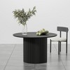 Lirago Solid Wood 46'' Round Dining Table for 4 People Nordic style 46x46 Black - 4 of 4