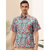 Lars Amadeus Men's Summer Floral Print Short Sleeve Button Down Beach Hawaiian Casual Shirt - 2 of 4