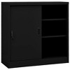 vidaXL Steel Office Cabinet - 35.4"x15.7"x35.4" - Versatile Storage Solution with Adjustable Shelves and Sliding Door - Ideal for Office Use - Black - 2 of 4