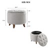 CAVINAS Modern Round Teddy Fleece Ottoman Bench with Storage,Small Button Tufted Storage Ottoman for Living Room - 4 of 4