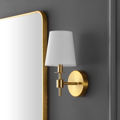 Dalany 7" Brass and White Wall Sconce Set