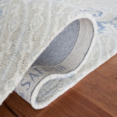 Blue and Ivory Hand-Tufted Wool 8' x 10' Area Rug