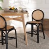 bali & pari Ayana Two-Tone Rattan Counter Height Barstool Natural Brown/Black: Handcrafted, Mid-Century, Boho Charm - 3 of 4