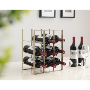 Kings Brand Furniture Brooke Metal Wine Bottle Holder (Gold) - 1 of 3
