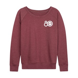 Women's - Mattel - 80Th Group Lightweight French Terry Wide Neck Long Sleeve Shirt - 1 of 4