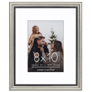 Americanflat Vintage Picture Frame with Mat and Beaded Accents with Shatter Resistant Glass - 1 of 4