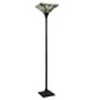 HomeStock KINSEY Tiffany-Style Blackish Bronze 1-Light Mission Torchiere Floor Lamp 14" Shade - 4 of 4