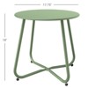 DOMETOUR Steel Outdoor Side Table Round Patio End Table with Adjustable Feet, Elegant Portable End Table for Garden Balcony Yard - 2 of 4