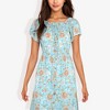 Anna-Kaci Women's Open Gathered Neck Short Sleeve Gathered Waist Open Tulip Hem Fashion Dress - 2 of 4