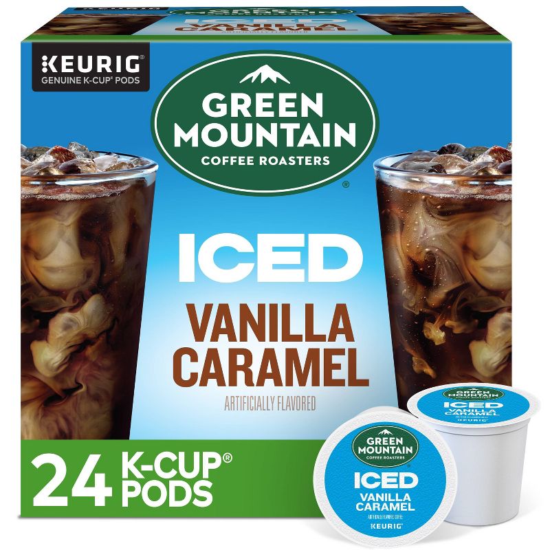 Keurig Green Mountain Coffee Roasters Brew Over Ice Vanilla Caramel Medium Roast Pods - 24ct, 1 of 14