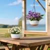 VEVOR Hanging Planters, 10 Inch Self-Watering Hanging Planter, 2 Pack Flower Pots with Drainage Hole & 2 Kinds of Plant Hangers, White&Yellow - 2 of 4