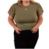 Women's Demi Crochet Sleeve Top - Mikarose - 4 of 4