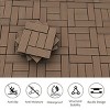 Vynxaria 20 Pieces of 11.8 Inch Dark Gray Interlocking Wood Look Tiles with Irregular Stripes, Waterproof for Indoor & Out, Patio, Balcony, Backyard - 4 of 4