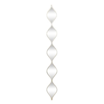 Deco 79 Metal Slim Stacked Chain 5 Layer Wall Mirror with Tear Drop Pattern  and