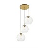 Elegant Lighting Baxter 3 Lights Brass Pendant With Clear Glass - 3 of 4