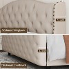 Queen Size Platform Bed Frame, Velvet Upholstered Headboard with Nailhead Trim, Wood Slat Support, No Box Spring Required, Easy Assembly, Quiet - 4 of 4
