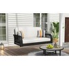 Okak PE Wicker Porch Swing with Chains,All-Weather Hanging Bench Swing,2-Seater Outdoor Patio Swing Chair for Backyard,Garden,Poolside - 3 of 4