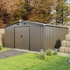 Heavy-Duty 10x12FT Metal Outdoor Storage Shed with Protective Film, Sunlit Windows & Waterproof Steel Panels - Coolbibila - 2 of 4