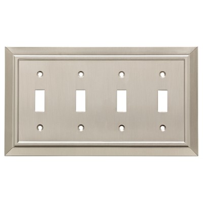 Franklin Brass Classic Architecture Quad Switch Wall Plate Nickel