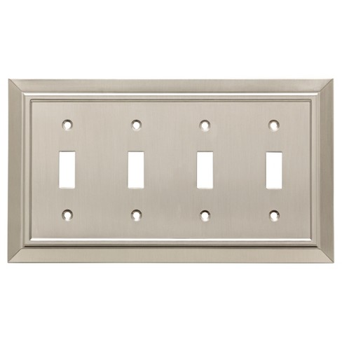 Franklin Brass Classic Architecture Quad Switch Wall Plate Nickel Target - Nickel Finish Wall Plates