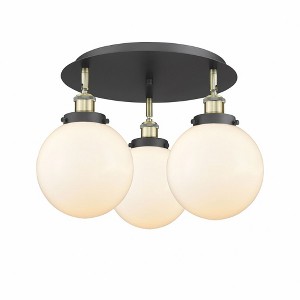 Canton - 3 Light Flush Mount In Art Deco Style-11.88 Inches Tall and 19.75 Inches Wide - 1 of 1