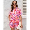 Women's 2 Piece Outfit Sets Summer Beach Casual Printed Shirts and Shorts Lounge Sets Casual Tracksuit Set - 3 of 4