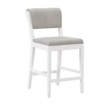 Clarion Wood and Upholstered Panel Back Counter Height Stool Sea White - Hillsdale Furniture