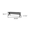 HomeRoots 59" Black Solid Wood and Cane Dining Bench - 3 of 4