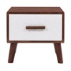 TROPOW TV Stand Entertainment Center for TVs Up to 70", TV Cabinet Set with 1 Central TV Stand 2 End Tables, Drawer Brown+White Solid Wood+MDF - 4 of 4