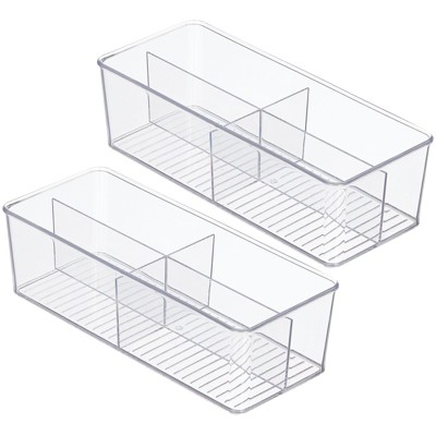 mDesign Plastic Kitchen Food Storage Organizer Bin Caddy, 8 Sections - Clear