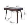 57" Modern Writing Desk with Drawer, Minimalist Wood Office Table for Home Workspace or Bedroom -3irtyhousy - 4 of 4
